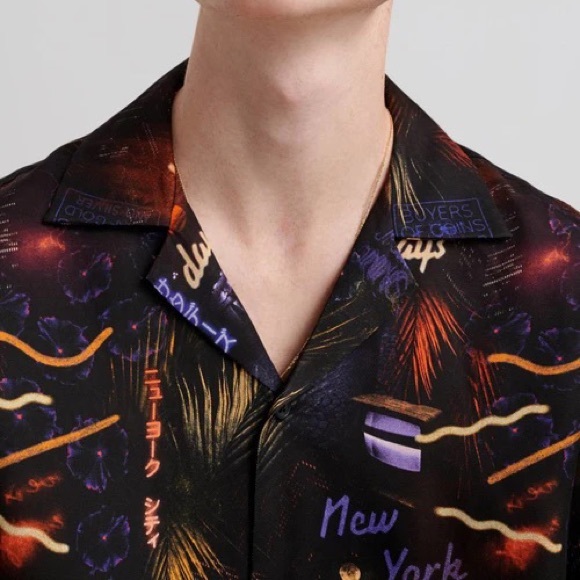 Saturdays NYC Canty Midnight Paradise Short Sleeve Shirt - Picture 3 of 10